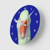 Horloge Ronde White Goose Face Cute Animal (Angle)