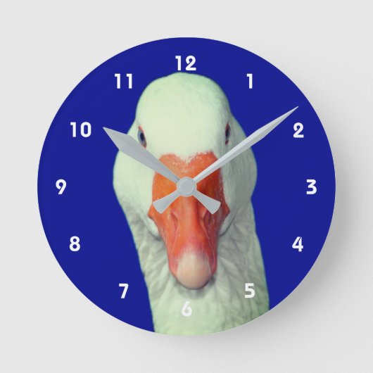 Horloge Ronde White Goose Face Cute Animal (Recto)