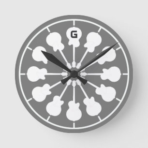 Horloge Ronde white guitar