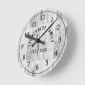 Horloge Ronde White Marble Family (Angle)