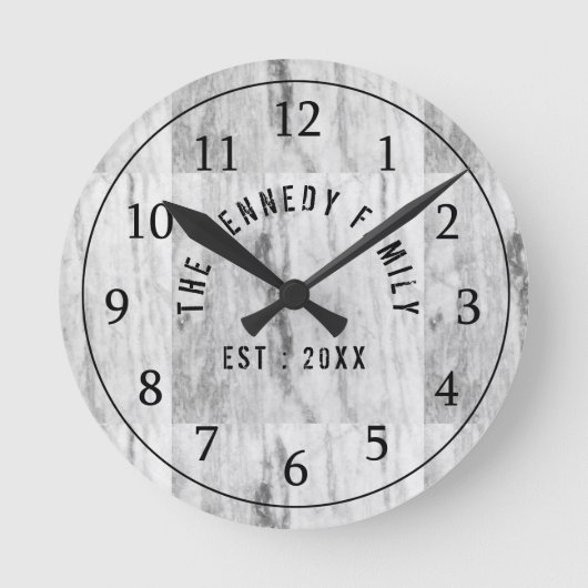 Horloge Ronde White Marble Family (Recto)