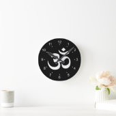 Horloge Ronde White on Black World (Maison)