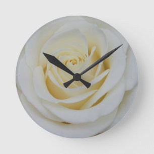 Horloge Ronde White rose clock