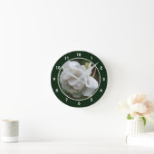 Horloge Ronde White Rose With Raindrops (Maison)