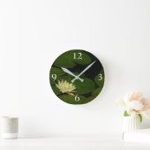 Horloge Ronde White Waterlily I Peaceful (Maison)