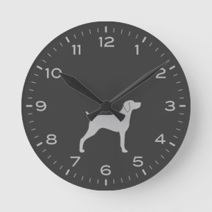 Horloge Ronde Wiemaraner Chien race Silhouette