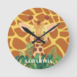 Horloge Ronde Wildlife Loveable Giraffe Baby