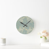 Horloge Ronde William Morris Classique Tulipe Bleu Floral (Maison)