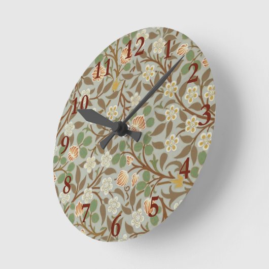 Horloge Ronde William Morris Clover Flower Art Pattern (Angle)