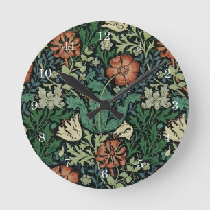 Horloge Ronde William Morris Compton Floral Art