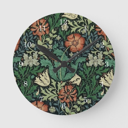 Horloge Ronde William Morris Compton Floral Art (Recto)