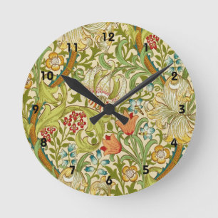 Horloge Ronde William Morris Golden Lily Vintage Pré-Raphaélite