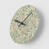 Horloge Ronde William Morris Honeysuckle Vert Floral (Angle)