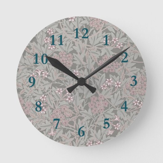 Horloge Ronde William Morris Jasmine Motif de fleurs (Recto)
