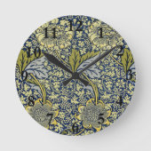 Horloge Ronde William Morris Kennet Fond d'écran Floral Bleu (Recto)