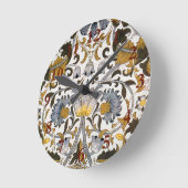 Horloge Ronde William Morris Lodden Fleur florale (Angle)