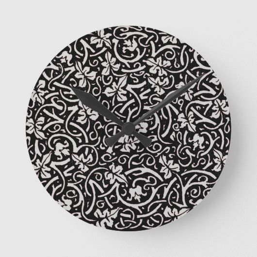 Horloge Ronde William Morris Motif de la feuille de vigne (Recto)