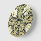 Horloge Ronde William Morris Pimpernel Fond d'écran floral (Angle)