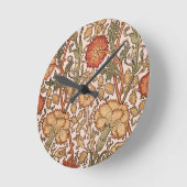 Horloge Ronde William Morris Rose Flower Fond d'écran Motif (Angle)