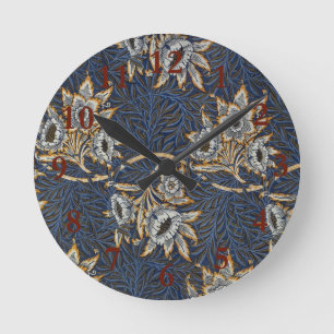 Horloge Ronde william morris tulip and willow tapestry pattern