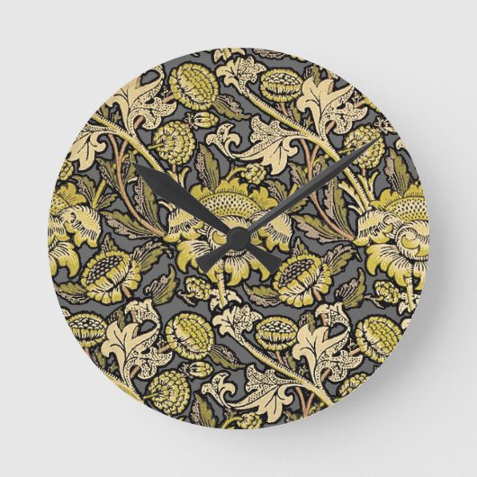 Horloge Ronde William Morris Wey Fond d'écran Floral (Recto)