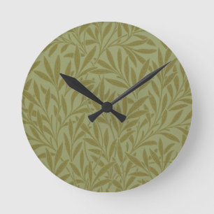Horloge Ronde William Morris Willow Antique Green Leaf Vine Art
