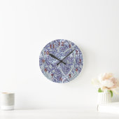 Horloge Ronde William Morris Windrush Motif Bleu Floral (Maison)