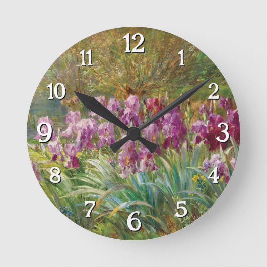 Horloge Ronde Willows et Irises au bord d'un ruisseau (Recto)