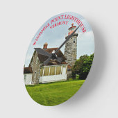 Horloge Ronde Windmill Point Lighthouse Vermont Round Wall Clock (Angle)