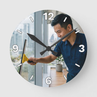Horloge Ronde Window Cleaner Office Decor
