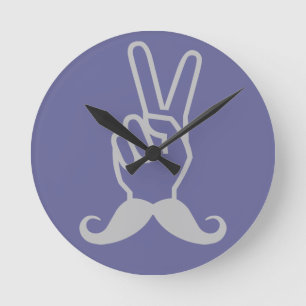 Horloge Ronde Winning Mustache custom color wall clock