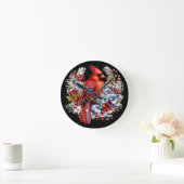 Horloge Ronde Winter Wonderland Red Cardinal (Maison)