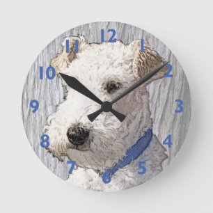Horloge Ronde Wire Fox Terrier Art