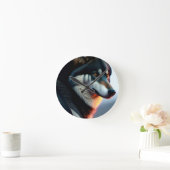 Horloge Ronde Wolf Face Image Art (Maison)