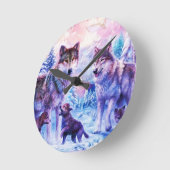 Horloge Ronde Wolf Family (Angle)