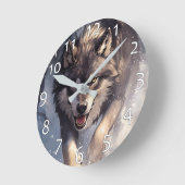 Horloge Ronde Wolf in winter (Angle)
