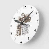 Horloge Ronde Wonderland Alice Humpty Dumpty Conversation Citati (Angle)