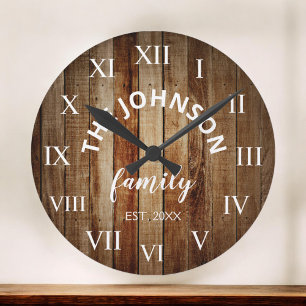 Horloge Ronde Wood Custom Family