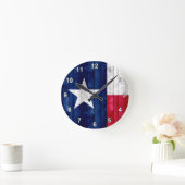 Horloge Ronde Wooden Texan Flag (Maison)