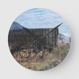Horloge Ronde Wooden Wagon