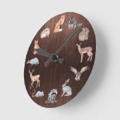 Horloge Ronde Woodland Animals Children (Angle)