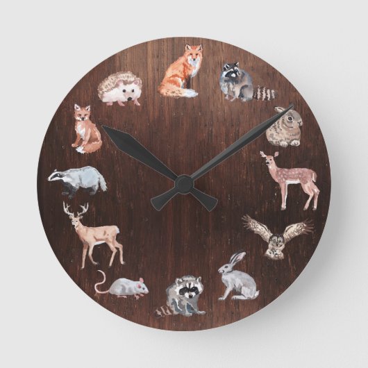 Horloge Ronde Woodland Animals Children (Recto)