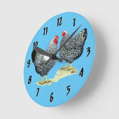 Horloge Ronde Wyandottes Argent-a lacé des paires (Angle)