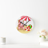 Horloge Ronde xmas beach santa claus (Maison)