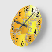 Horloge Ronde Yellow and Orange Squared Clock (Angle)