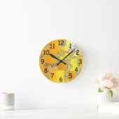 Horloge Ronde Yellow and Orange Squared Clock (Maison)