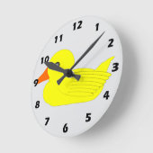 Horloge Ronde Yellow Duck Design (Angle)
