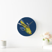 Horloge Ronde Yellow koi Japonais carp watercolour art fish (Maison)