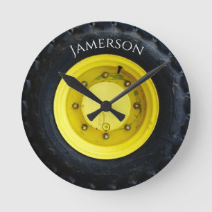 Horloge Ronde yellow personalized
