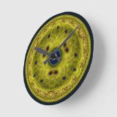 Horloge Ronde Yellow round fractal (Angle)